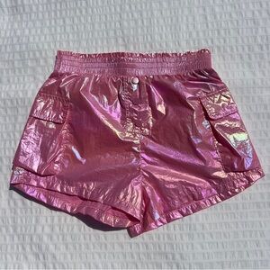 C’est Toi Pink Iridescent High Waisted Shorts, M